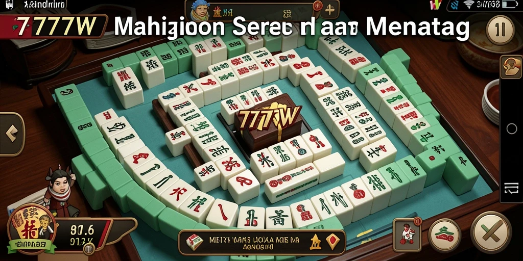 Screenshot gameplay menarik dari 7777W yang menunjukkan tantangan Mahjong.