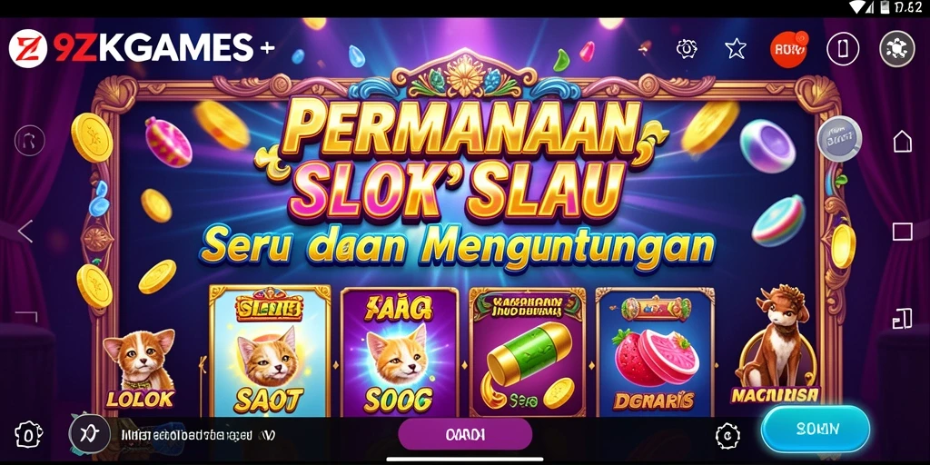 Screenshot utama 9ZKGAMES menampilkan gameplay Slot yang mendebarkan.