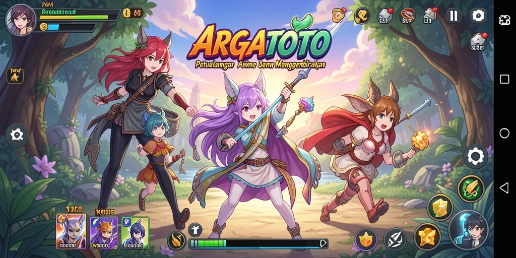 Screenshot menampilkan karakter Anime dalam aksi pertarungan yang seru.