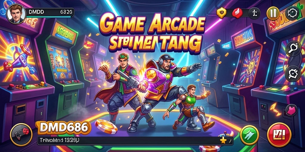 Tampilan gameplay DMD686 yang menarik dan menantang setiap levelnya.