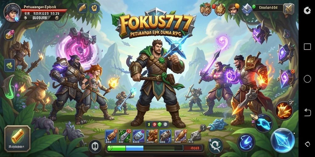 Screenshot gameplay FOKUS777 menampilkan aksi RPG yang mendebarkan.