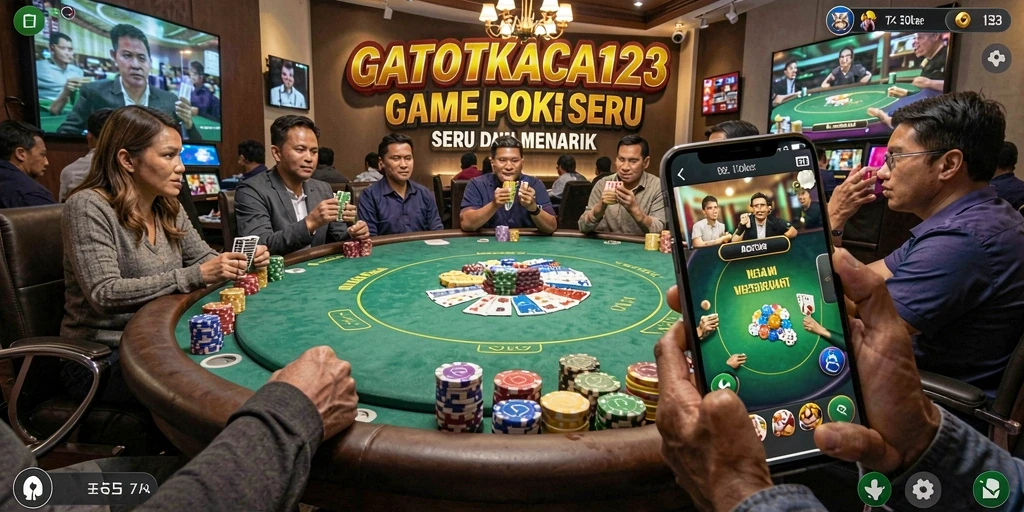 Tampilan permainan poker GATOTKACA123 yang seru dan menantang.