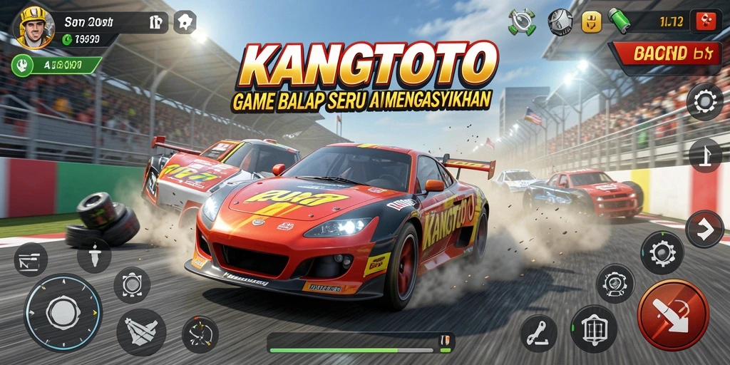 Tangkapan layar menampilkan aksi balapan seru di KANGTOTO.