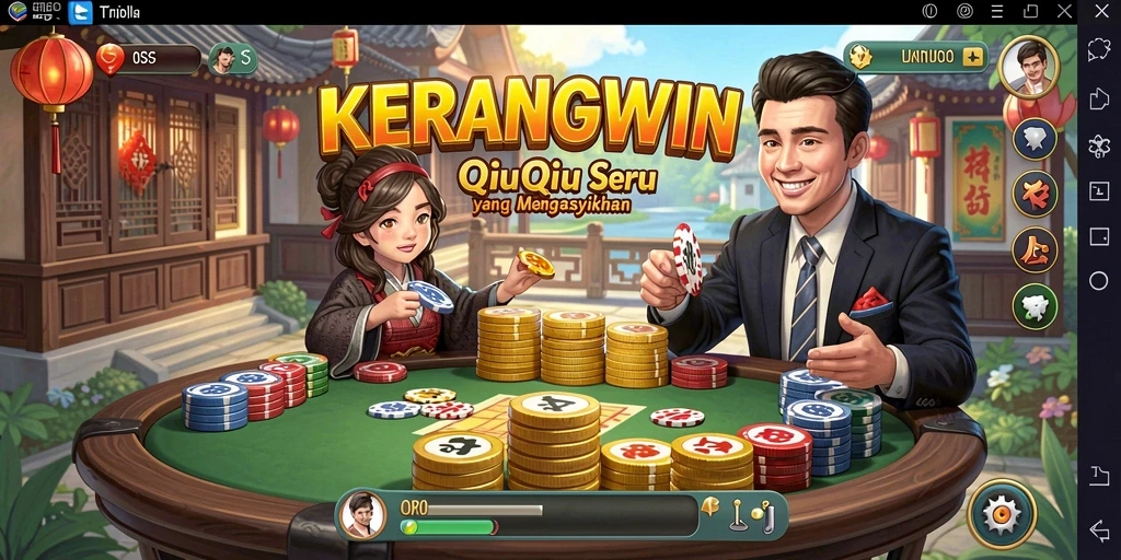 Tampilan gameplay QiuQiu yang mengasyikkan di KERANGWIN.