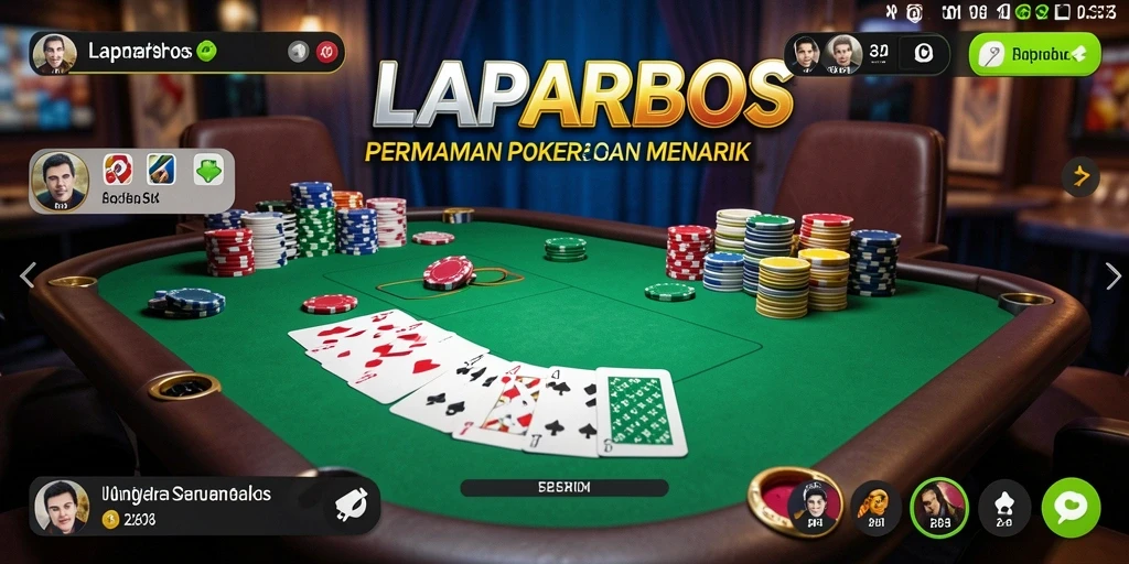Tampilan gameplay menarik dari LAPARBOS yang menunjukkan keseruan poker.