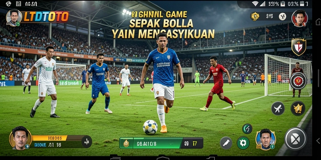 Tampilan gameplay yang menarik dalam LTDTOTO saat pertandingan sepak bola.