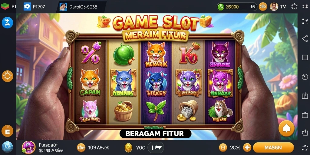 Tampilan gameplay PT707 yang menawan dengan berbagai simbol dan tema slot.